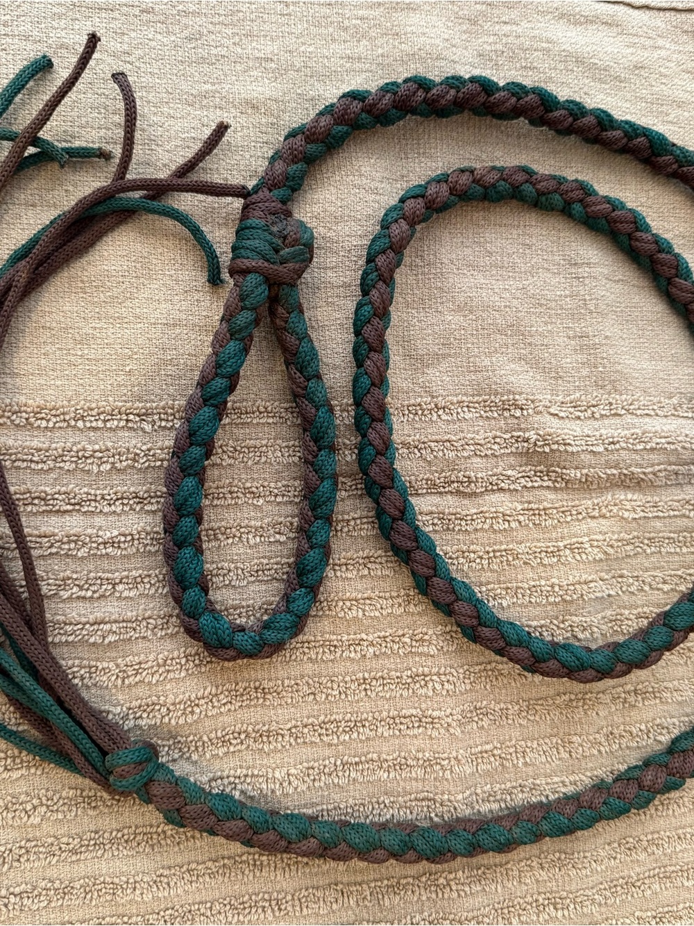 Western equestrian Braided Rope WHIP w/ tassel loop wrist hold